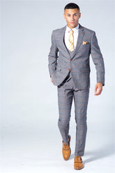 Marc Darcy Jenson Grey Check Suit Three Piece Suit.